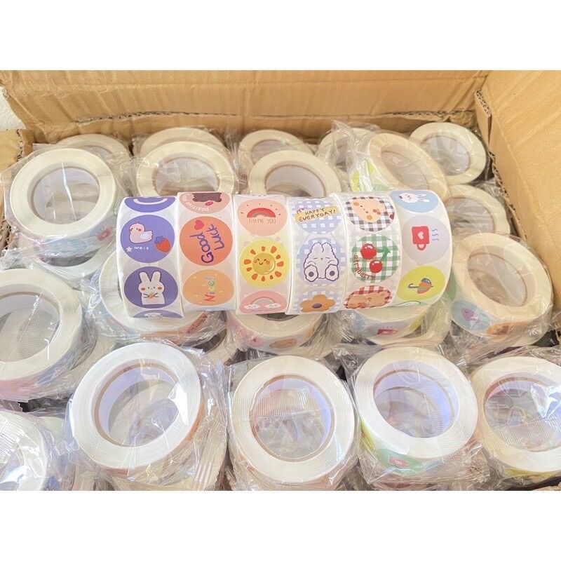 Cuộn tem tròn 500 tem niêm phong