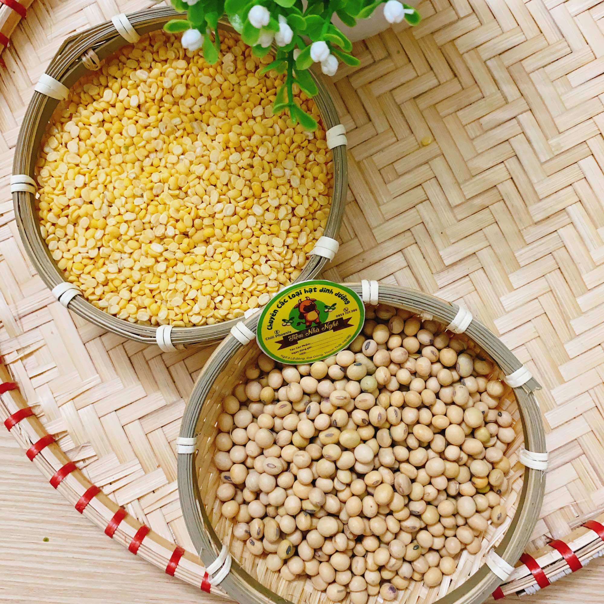 100g Hạt mix đậu xanh+ đậu nành nấu sữa hạt, nấu ăn dặm đóng túi zip kèm gói hút ẩm sạch sẽ