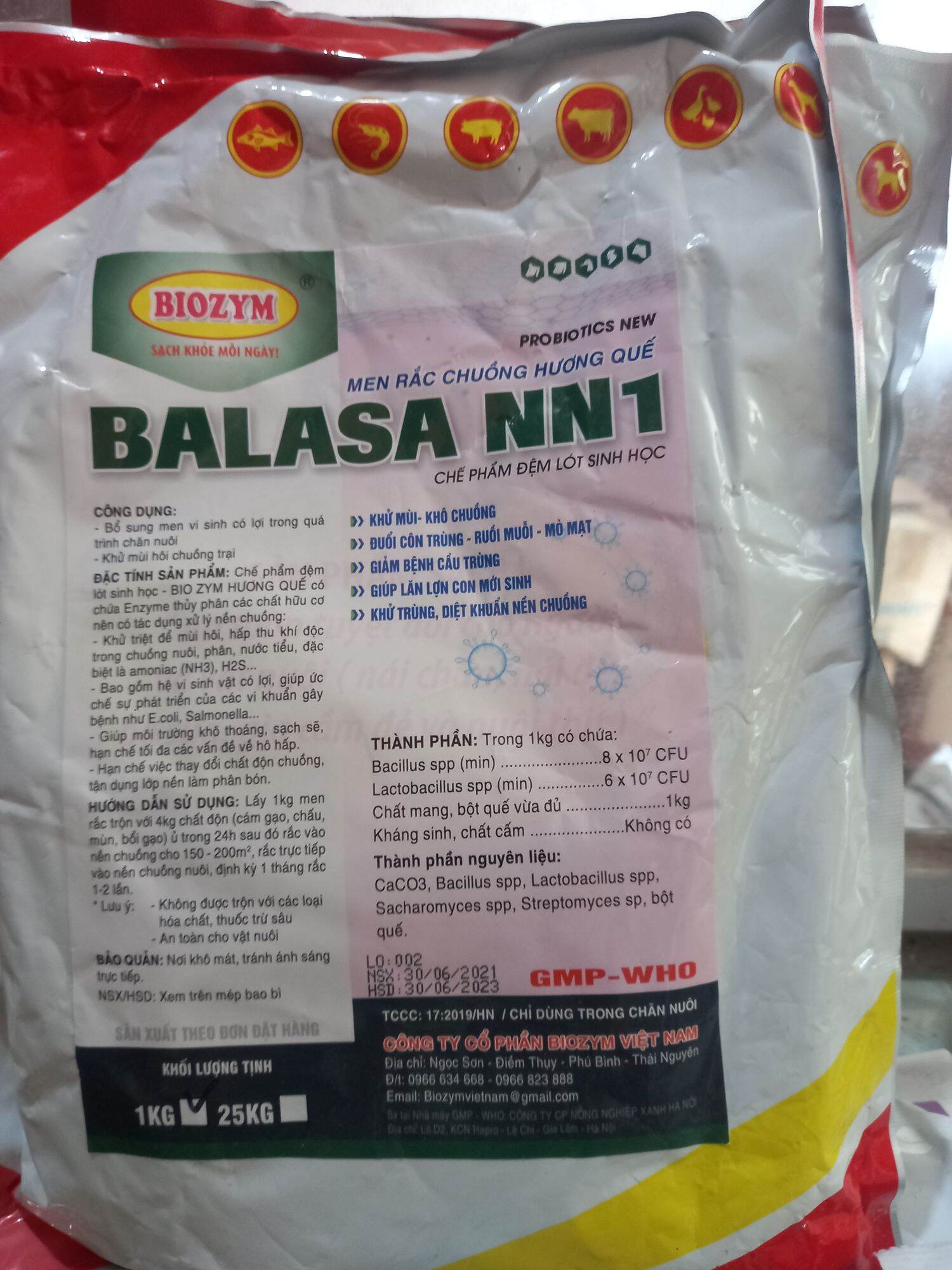 Men rắc chuồng balasa NN1, 1 KG
