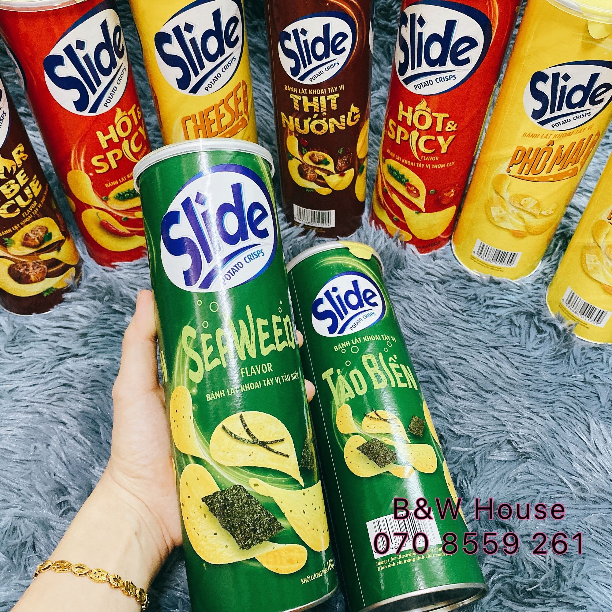 KHOAI TÂY SLIDE ĐỦ VỊ LON 160gr