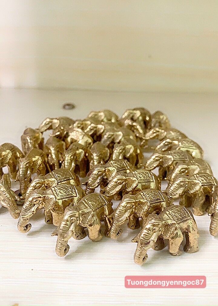 Tượng voi đồng mini may mắn
