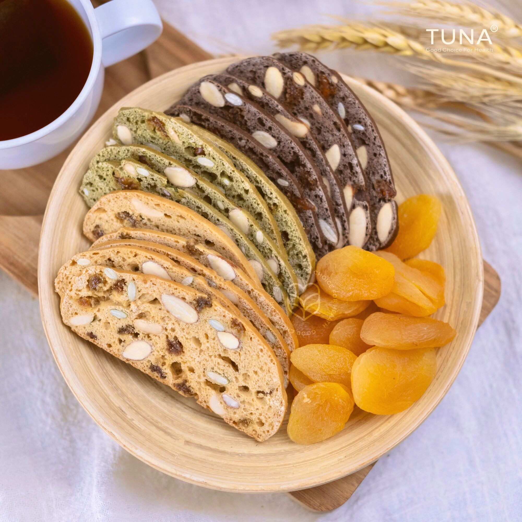 Bánh Biscotti Nguyên Cám Không Đường By Tuna 500g