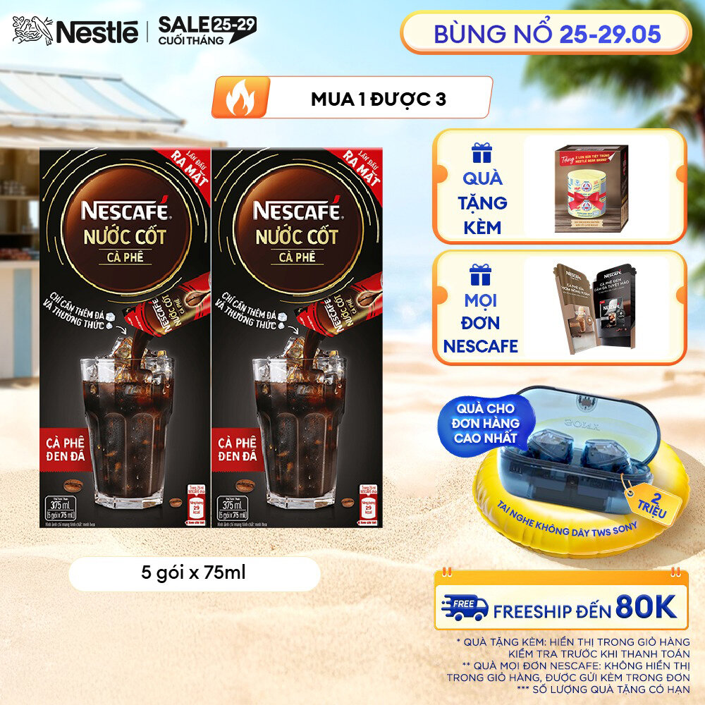 [ƯU ĐÃI THÁNG 5] Combo 2 hộp Nước Cốt Cà Phê NESCAFÉ Cà phê Đen Đá