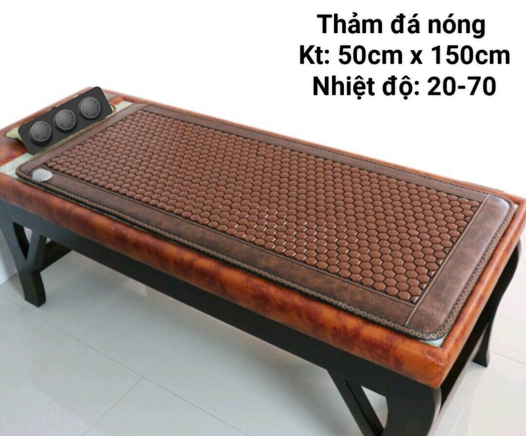 Thảm đá nhiệt kích thước 60x160 cm tặng túi cao dán thảo dược đau vai gáy