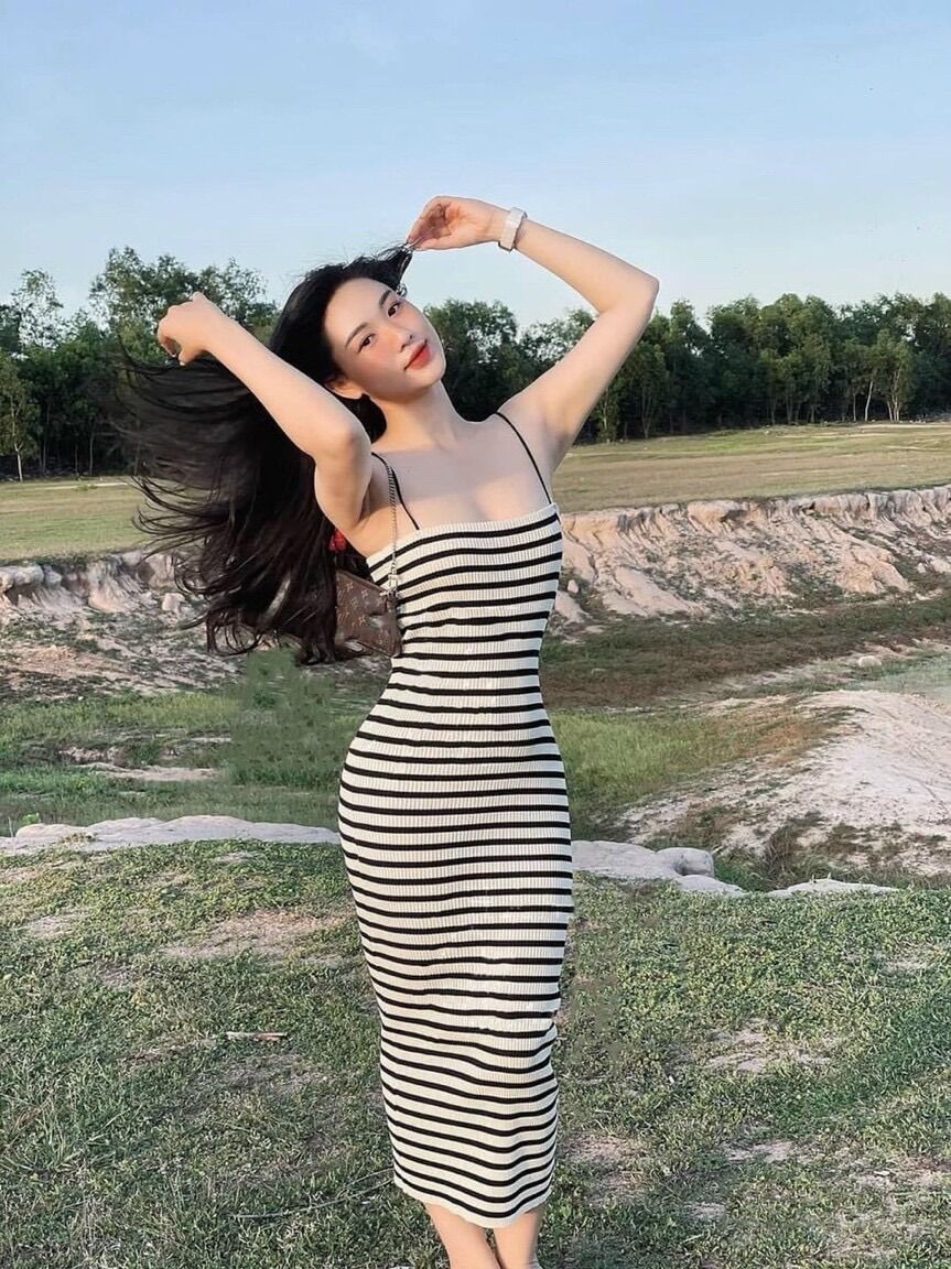Đầm 2 Dây Body Sọc Ngang