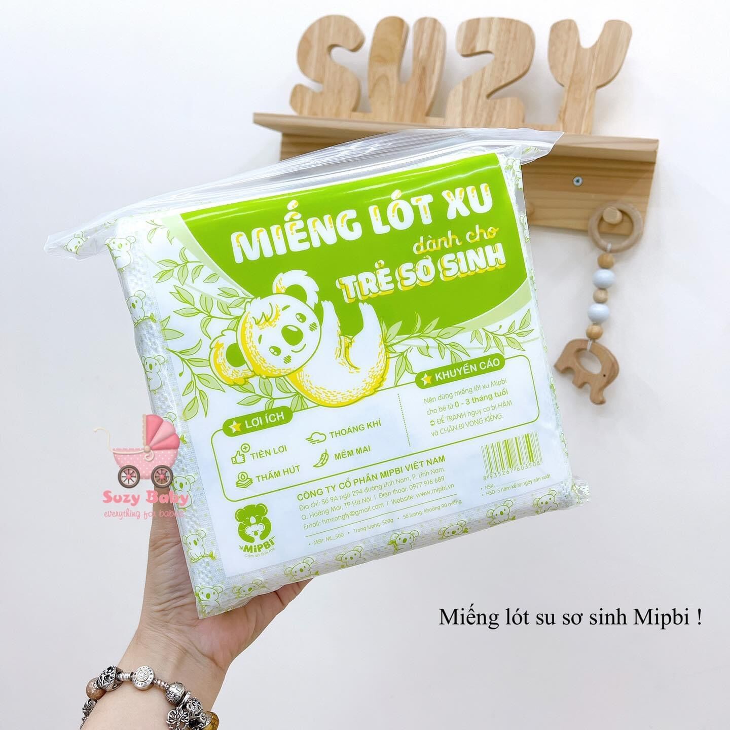 Lót su sơ sinh mipbi gói 30 miếng