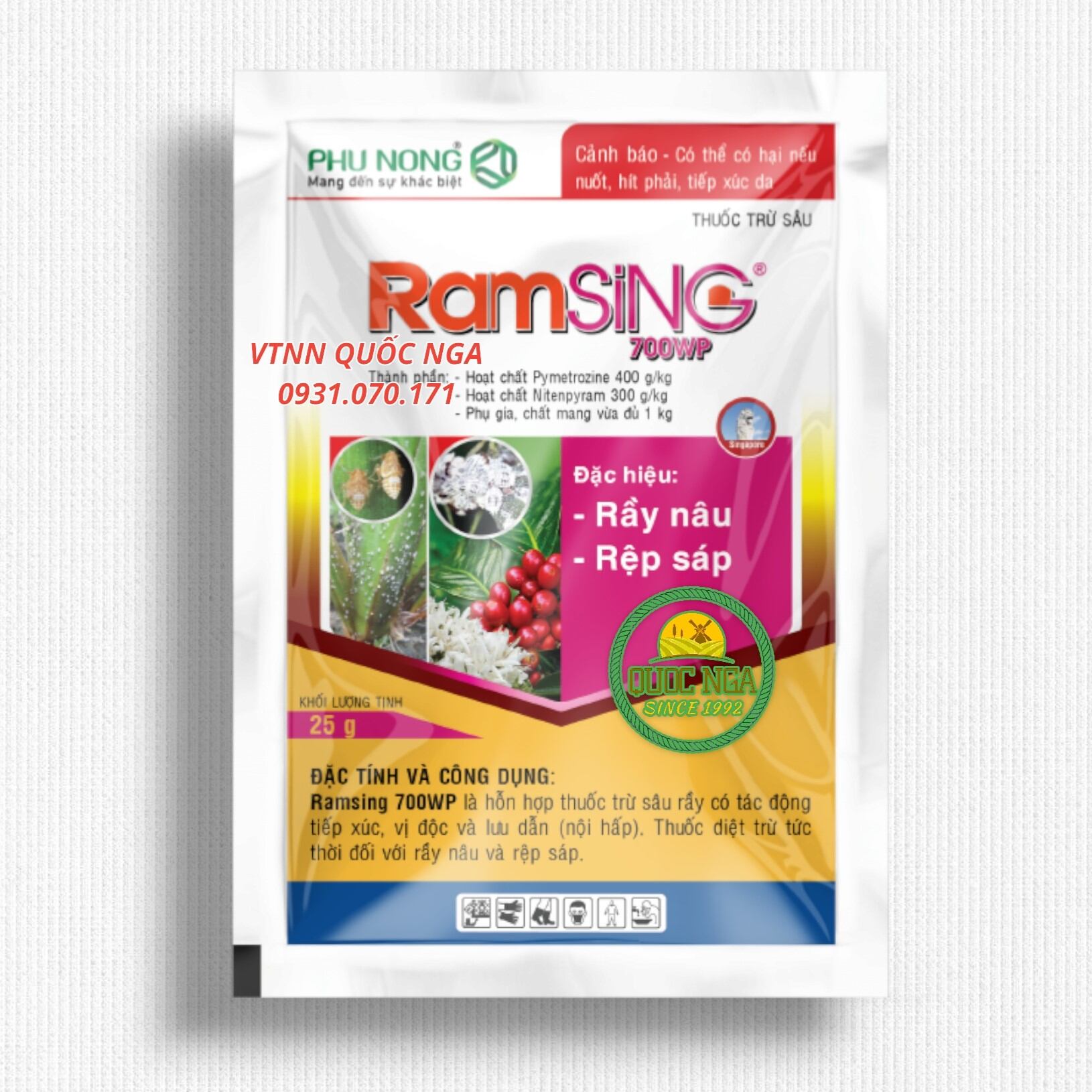 THUỐC TRỪ RẦY, RỆP SÁP RAMSING 700WP - ĐẶC HIỆU TRỪ RỆP SÁP, BỌ TRĨ, RẦY NÂU...
