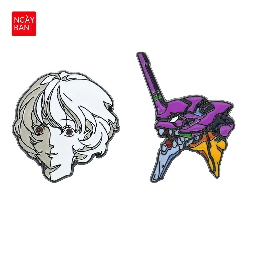 Bandai Neon Genesis Evangelion Ayanami Rei Men Lapel Pin Anime Eva Huy Hiệu Evangelion-01 Thổ Cẩm Ch