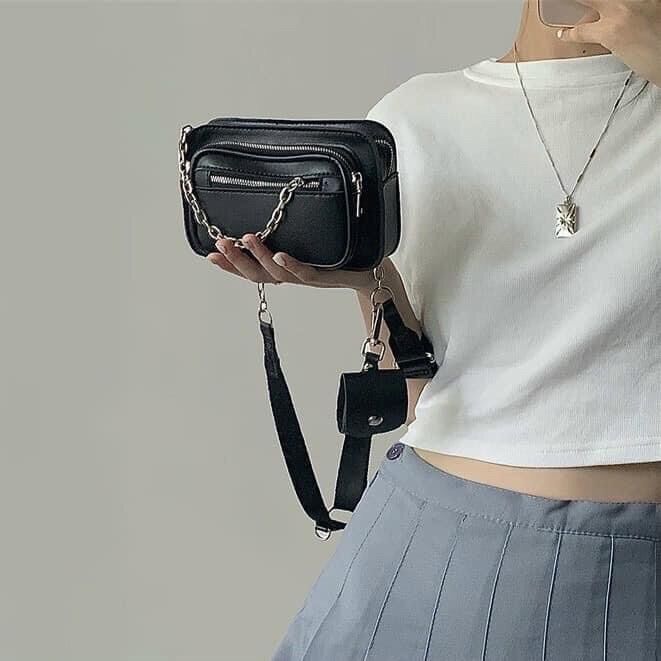 Túi đeo chéo nam ,nữ aikiko da pu mini cao cấp siêu rẻ