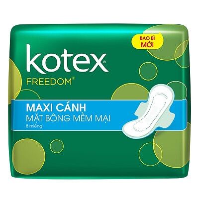 Kotex 100% chính hãng FREEDOM Maxi cánh mặt bông mềm mại 8 miếng loại băng vệ sinh đến từ thương...