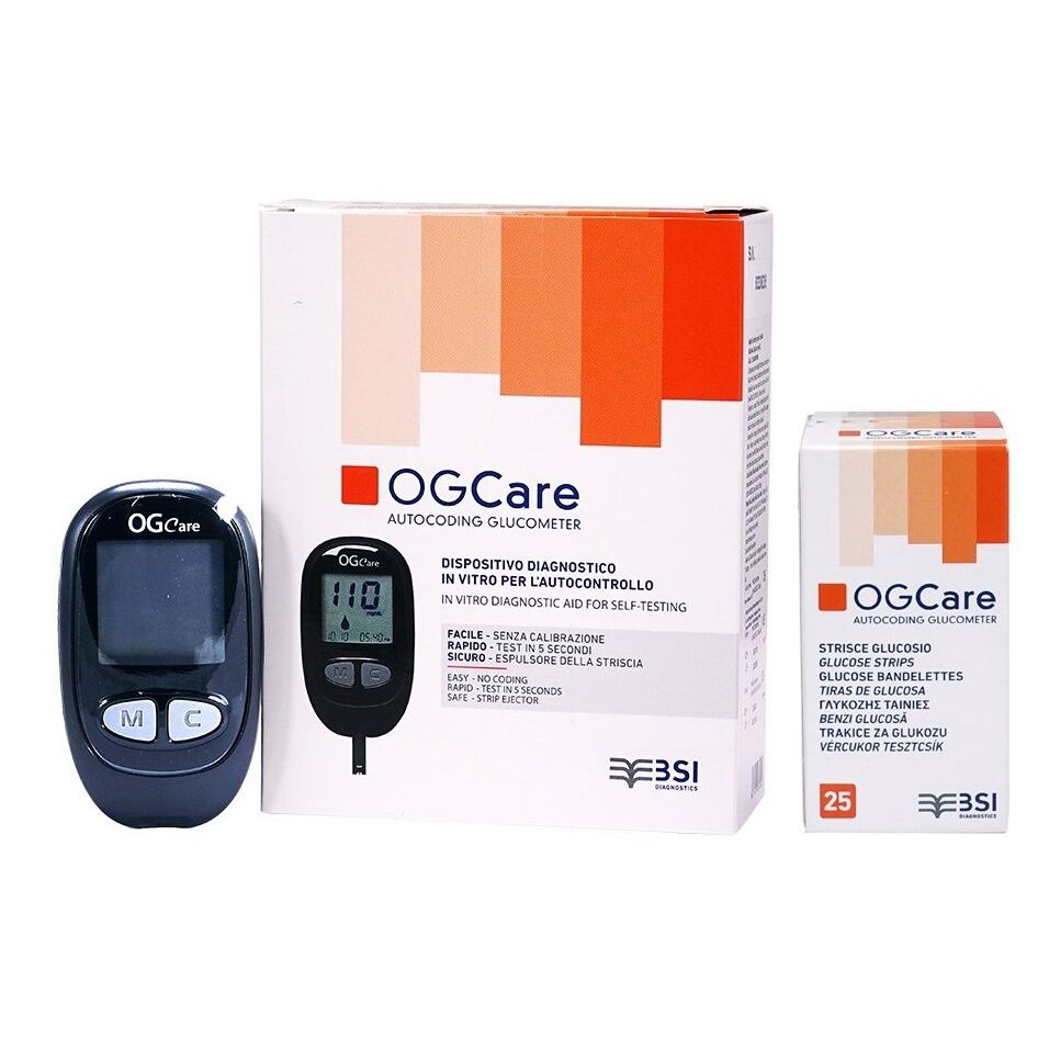 Bộ máy đo đường huyết Ogcare ,máy theo dõi lượng đường trong máu Italia