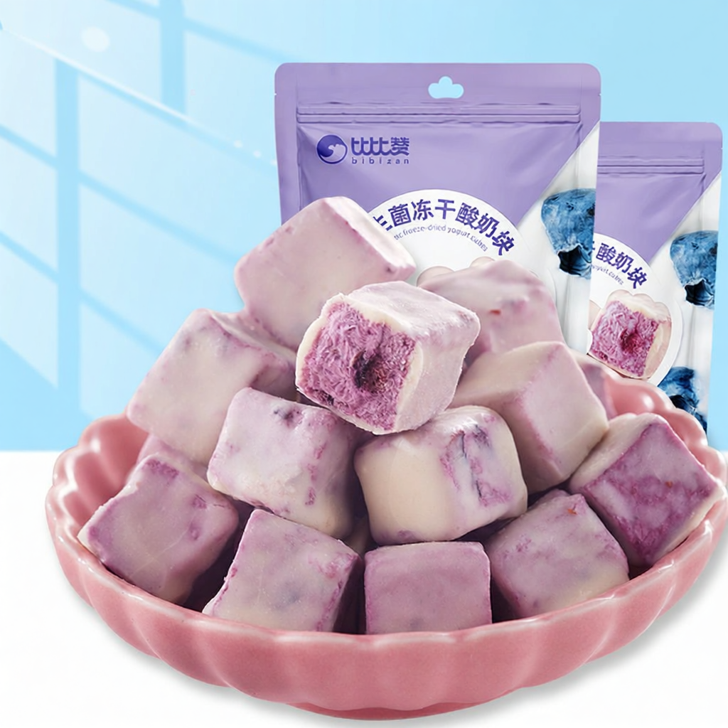 BIBIZAN | Bánh Snack Sữa Chua Probiotic Đông Lạnh Hương Dâu Tây Việt Quất