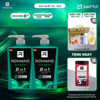 Combo Tắm gội 2 trong 1 Romano 2in1 650g/chai