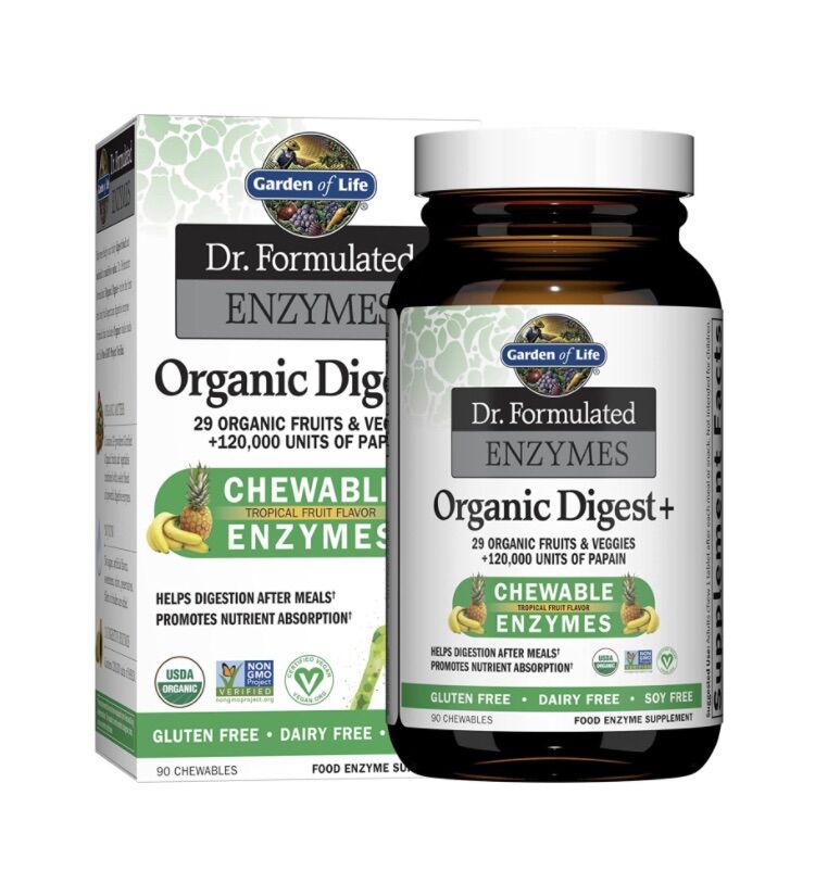 Viên nhai hữu cơ organic Enzyme hỗ trợ tiêu hoá Garden of Life 90 viên USA