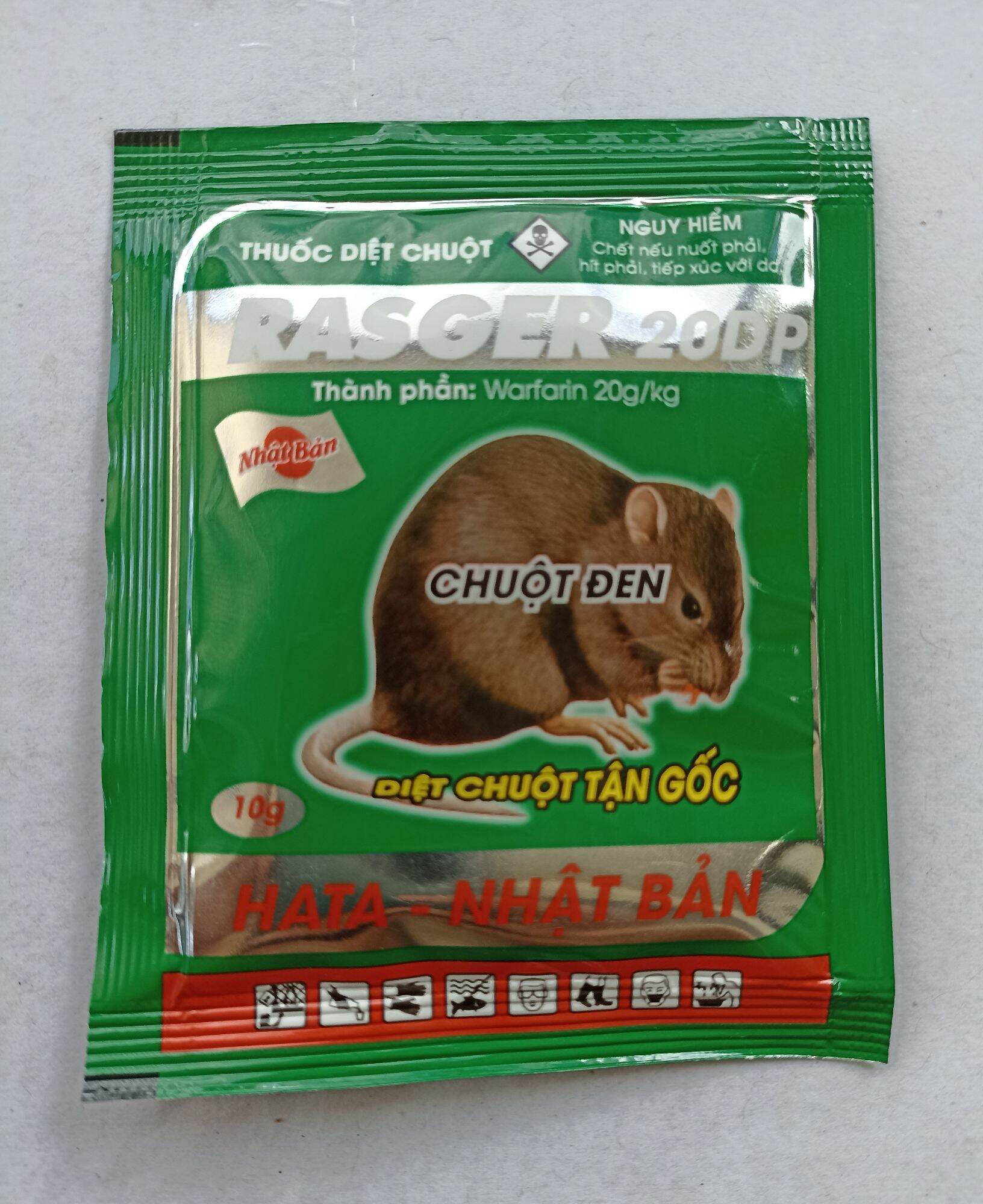   CHUỘT ĐEN  thuốc diệt chuột dạng bột trộn mồi chuột ăn chết ngay gói 10gr 