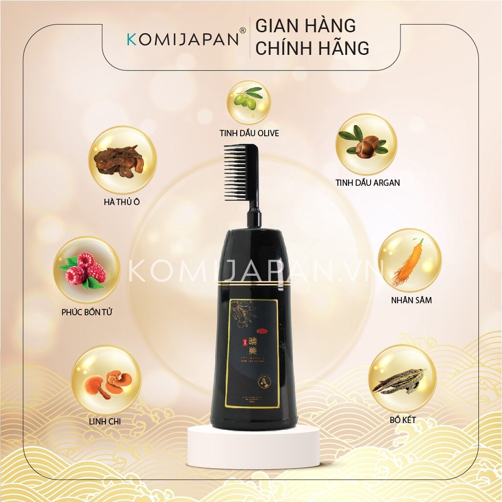 Lược nhuộm phủ bạc komi thảo dược nhật bản 350ml