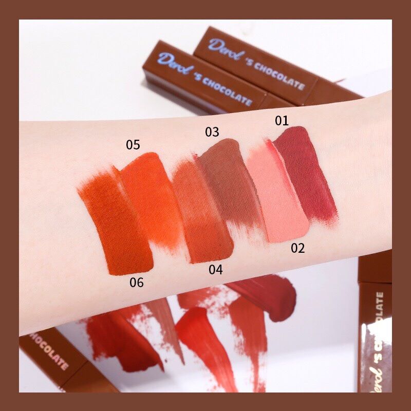 Son kem lì Chocolate Derol không dính cốc Lips Glaze 🍫🍫🍫
