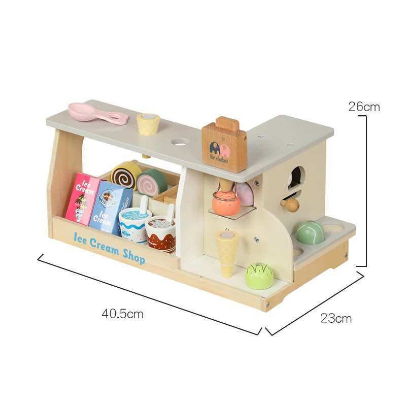Bộ đồ chơi quầy kem bằng gỗ cho Bé