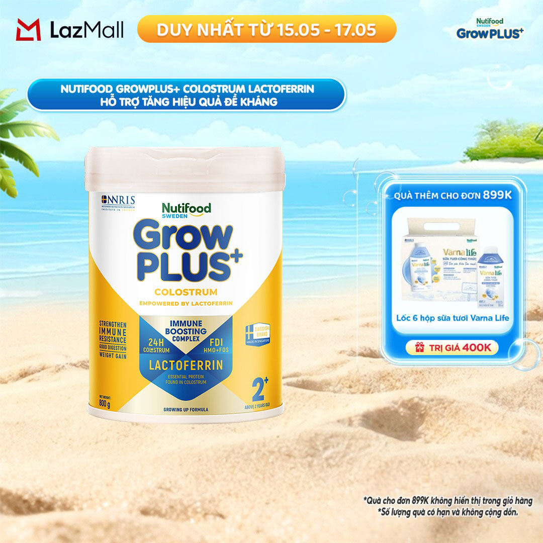 Sữa bột Nutifood Sweden GrowPLUS+ Colostrum Lactoferrin 2+ 800g