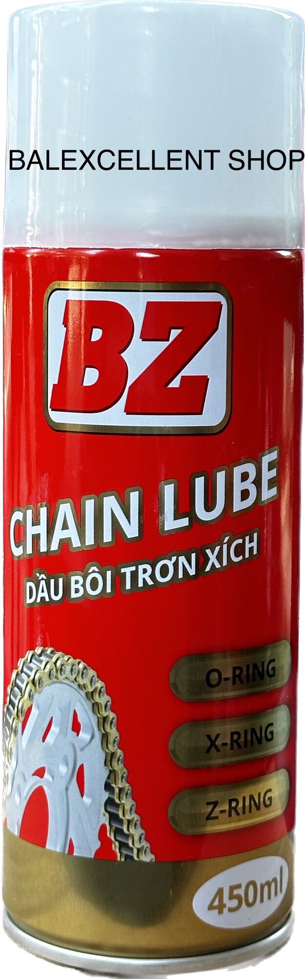 Xịt dưỡng sên BZ Chain Lube 450ml đa năng sử dụng xe và máy móc.