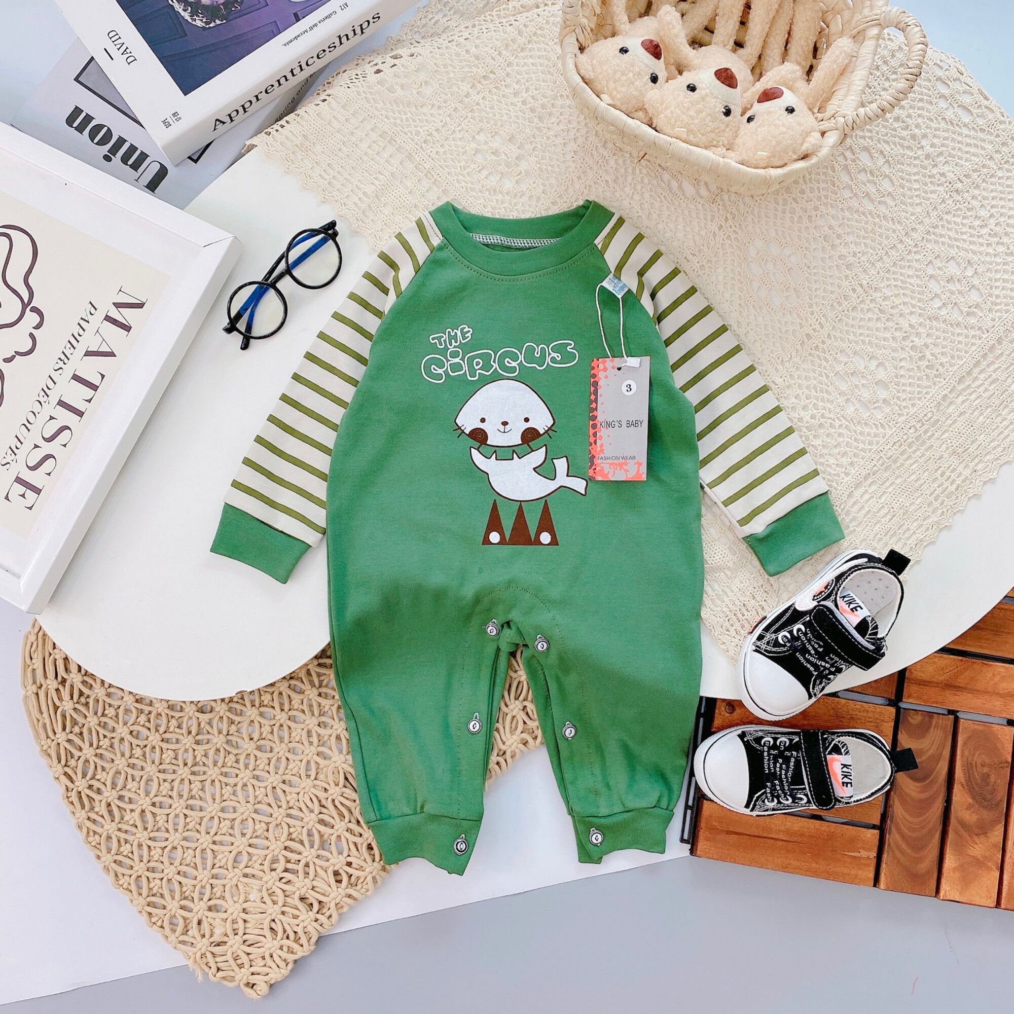 Body nỉ thu đông cho bé 2-8kg