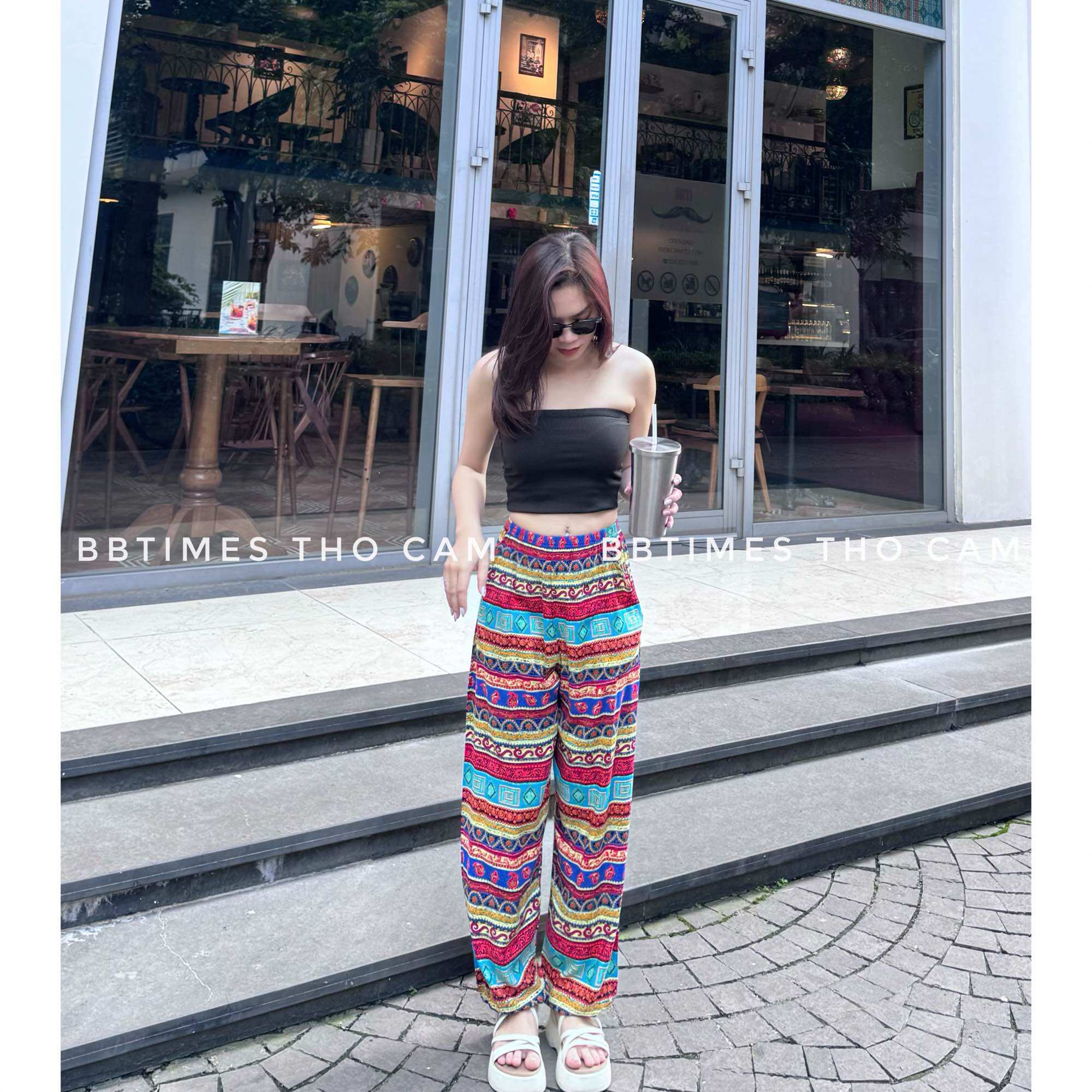 Clothed-Textured Cloth Pants with Pockets