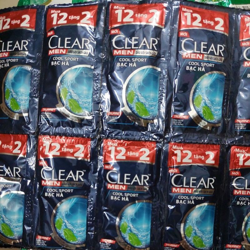 Combo 5 dây dầu gội sạch gàu clear men bạc hà
