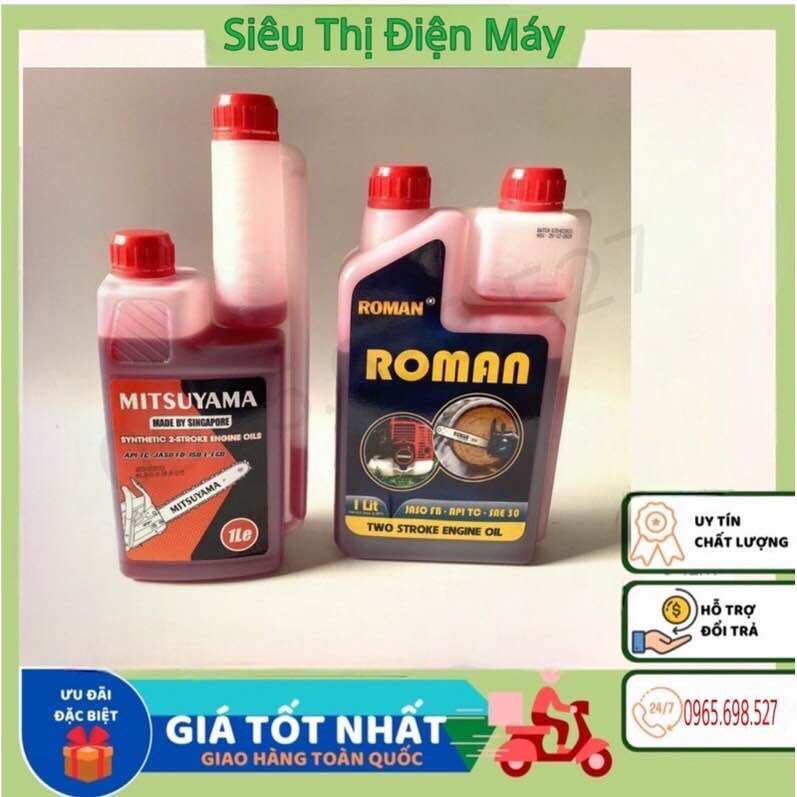 Nhớt pha xăng cho động cơ 2 thì máy cưa xích, máy cắt cỏ