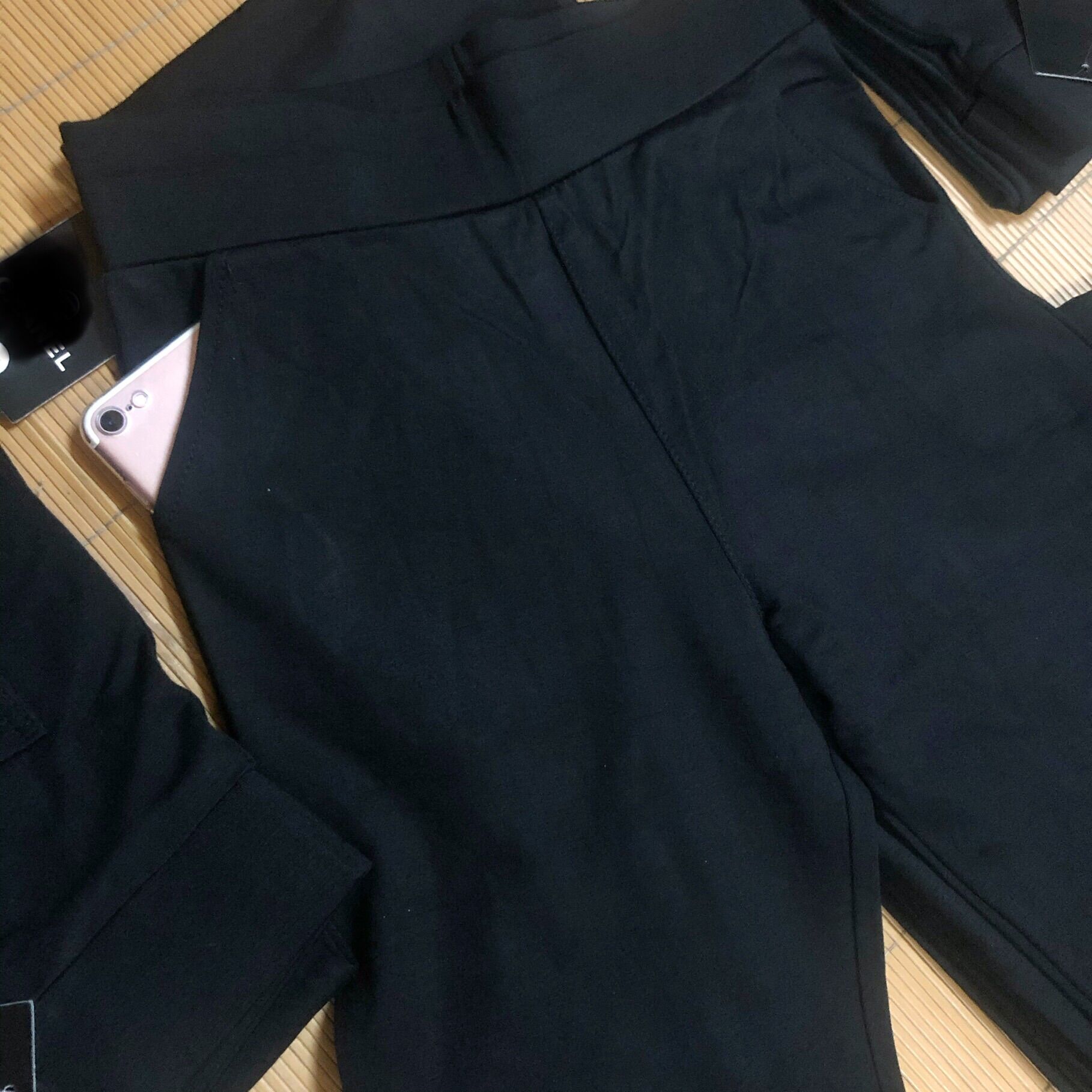 Quần legging cotton 4 túi cạp cao co giãn ôm eo thon gọn