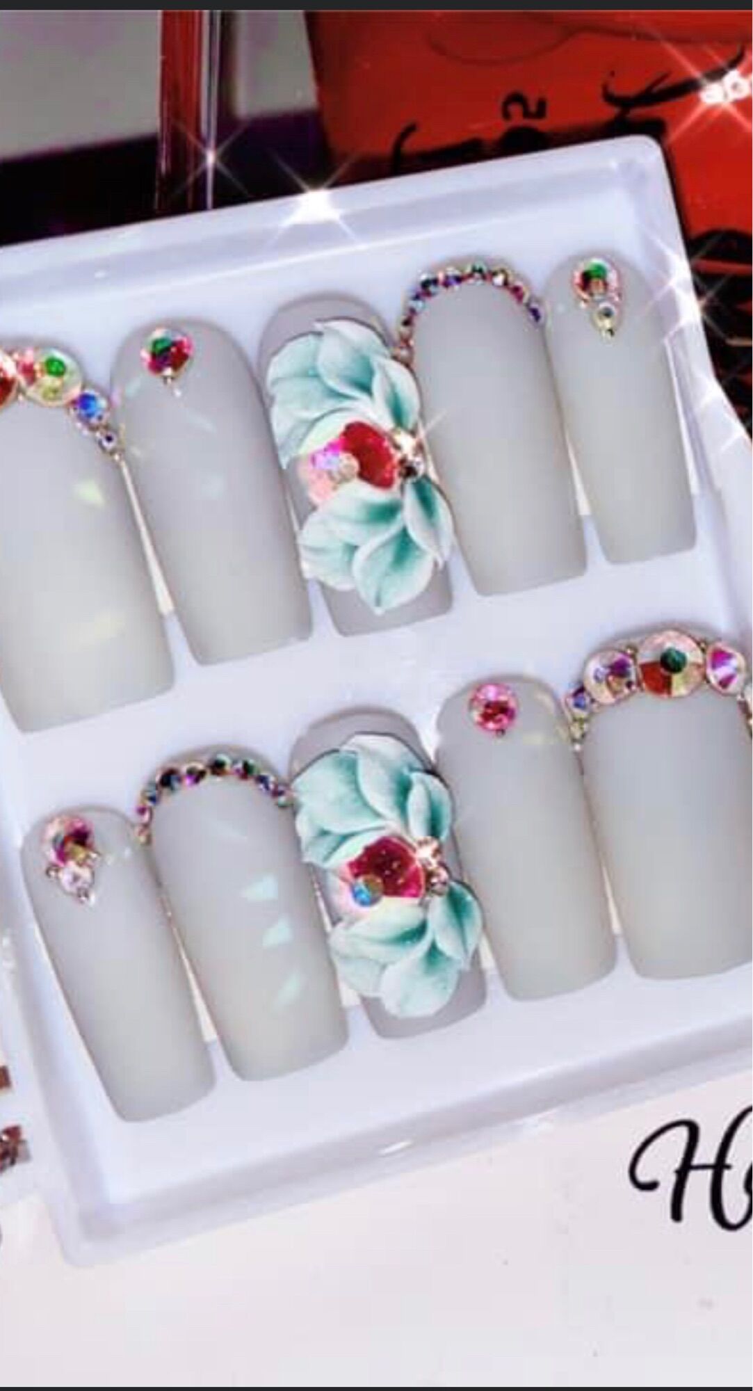 Hoa bột Nail- hoa cúc đá lấp lánh (giá 1 bông)
