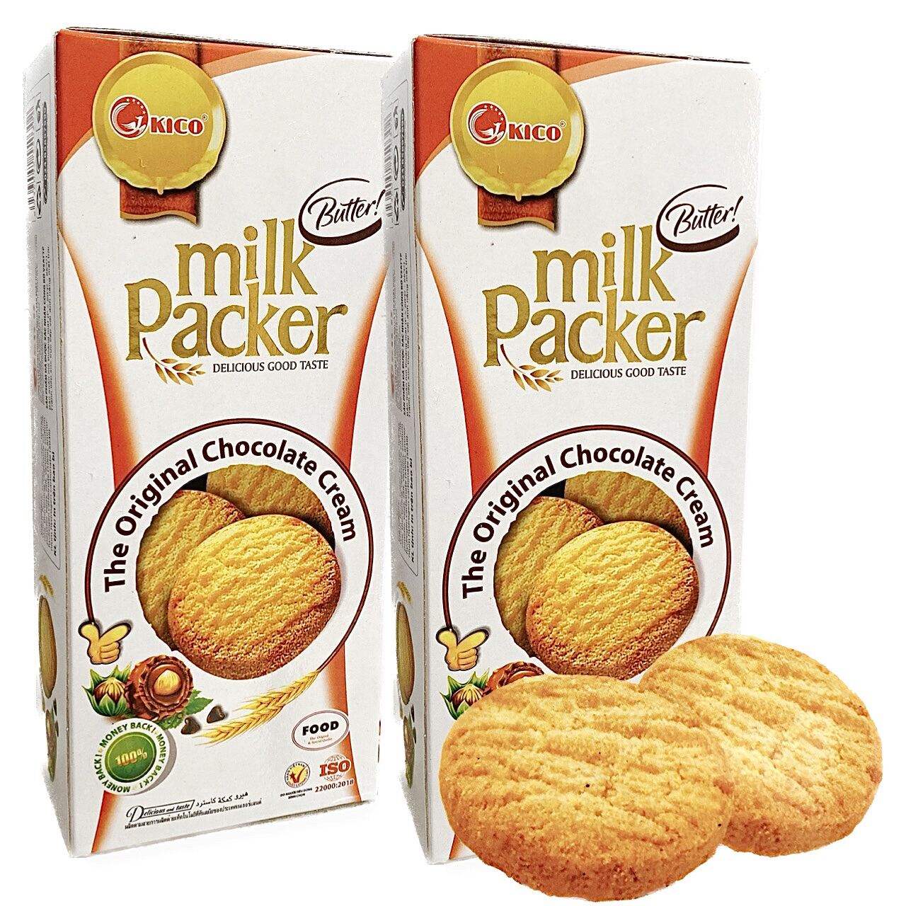HÀNG TẾT  Hộp 180gr Bánh quy socola sữa hạt dẻ truyền thống Milk Packer