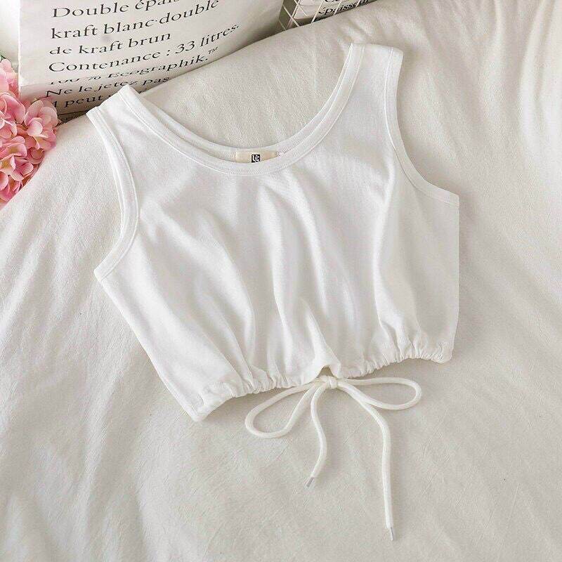 [HCM]Áo Thun 3 Lỗ Croptop Rút Dây Eo