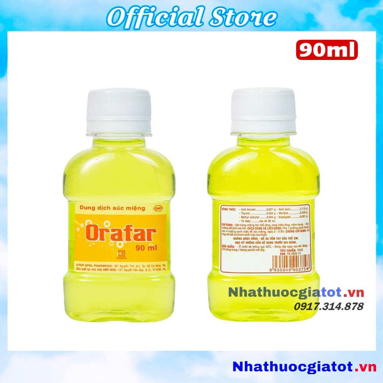 Dung Dịch Súc Miệng Orafar Chai 90ml