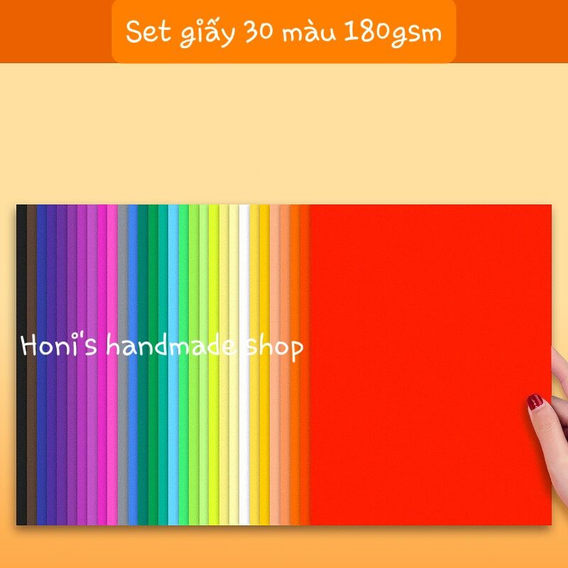 Set Giấy A3 A4 30 Màu 180gsm Làm Thủ Công Handmade