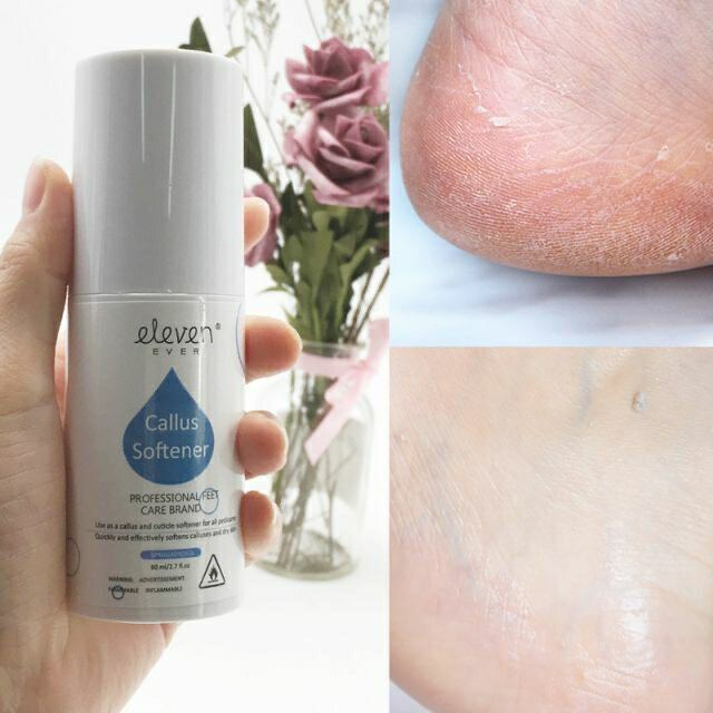 Chai xịt làm mềm gót chân Eleven dùng tẩy tế bào chết chà gót chân