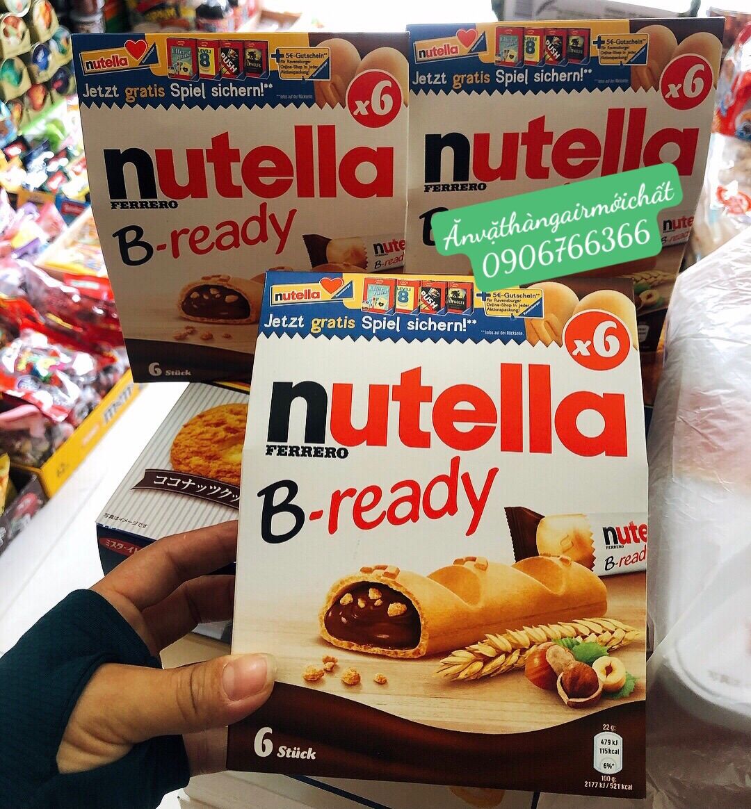 [DATE ĐẸP 09/2026]Bánh Quy Nhân Socola Hạt Phỉ Nutella B-Ready - Hộp 132 Gram (6 Bánh)