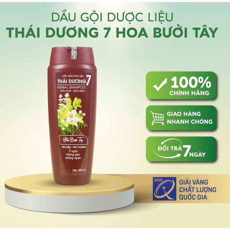 Mới-dầu gội dược liệu thái dương 7 hương hoa bưởi tây 200ml