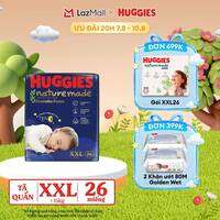 [20h 7-10.8 QUÀ TẶNG ĐƠN 399K] Tã quần Huggies Naturemade ban đêm XXL26