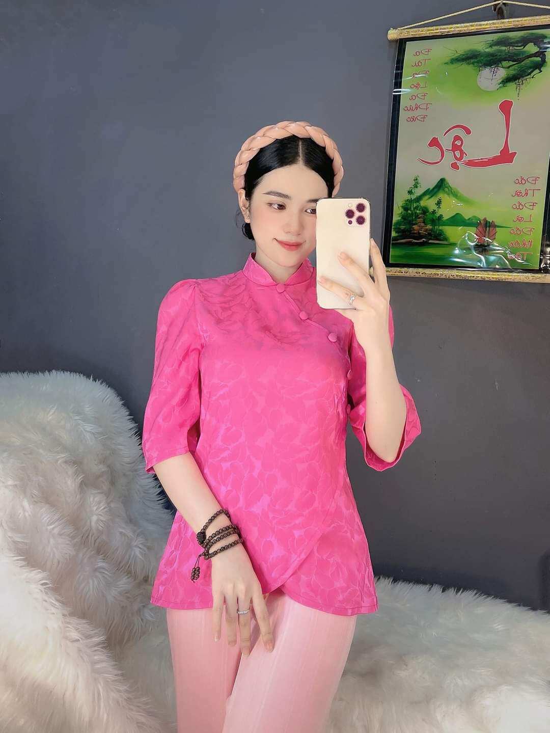 ĐỒ LAM ĐI CHÙA - MẪU NỮ LỤA GẤM HÀNG CAO CẤP