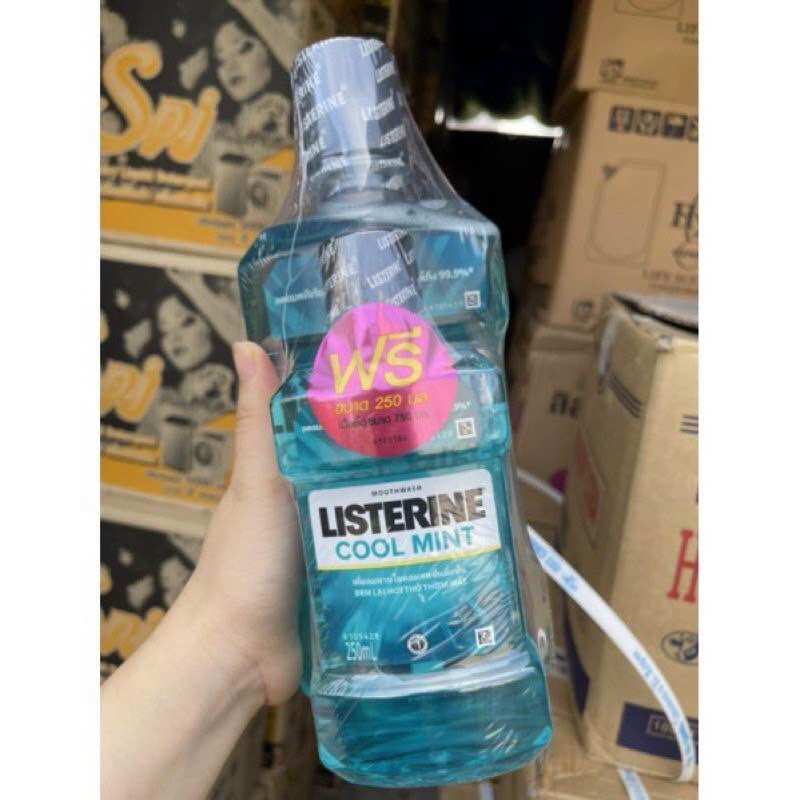 Combo 2 chai nước súc miệng Listerine 750ml+250ml thái lan