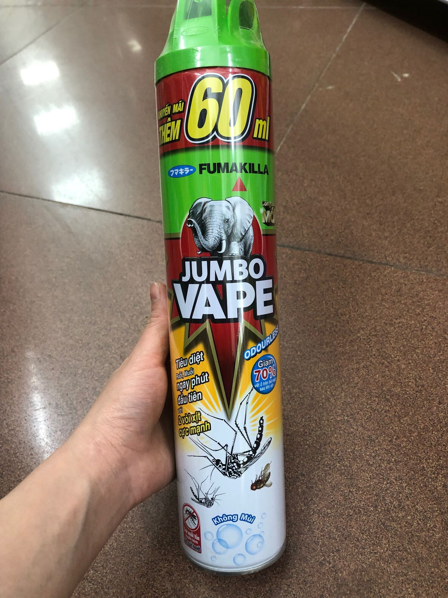 Bình Xịt Côn Trùng Jumbo Vape Odourless (600ml) - Không Mùi
