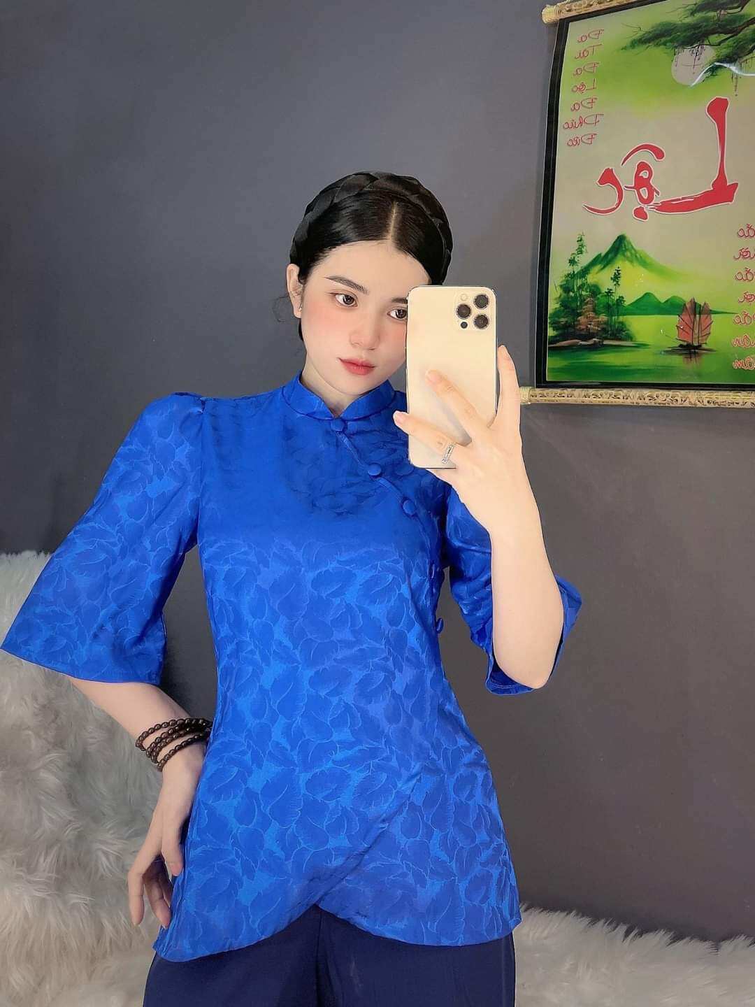ĐỒ LAM ĐI CHÙA - MẪU NỮ LỤA GẤM HÀNG CAO CẤP