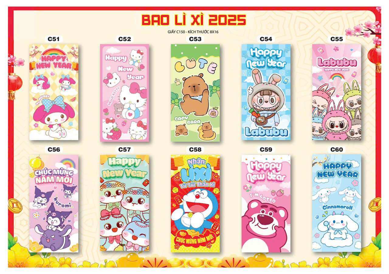 Combo 200 Bao Lì Xì Tết 2025 Giá Rẻ