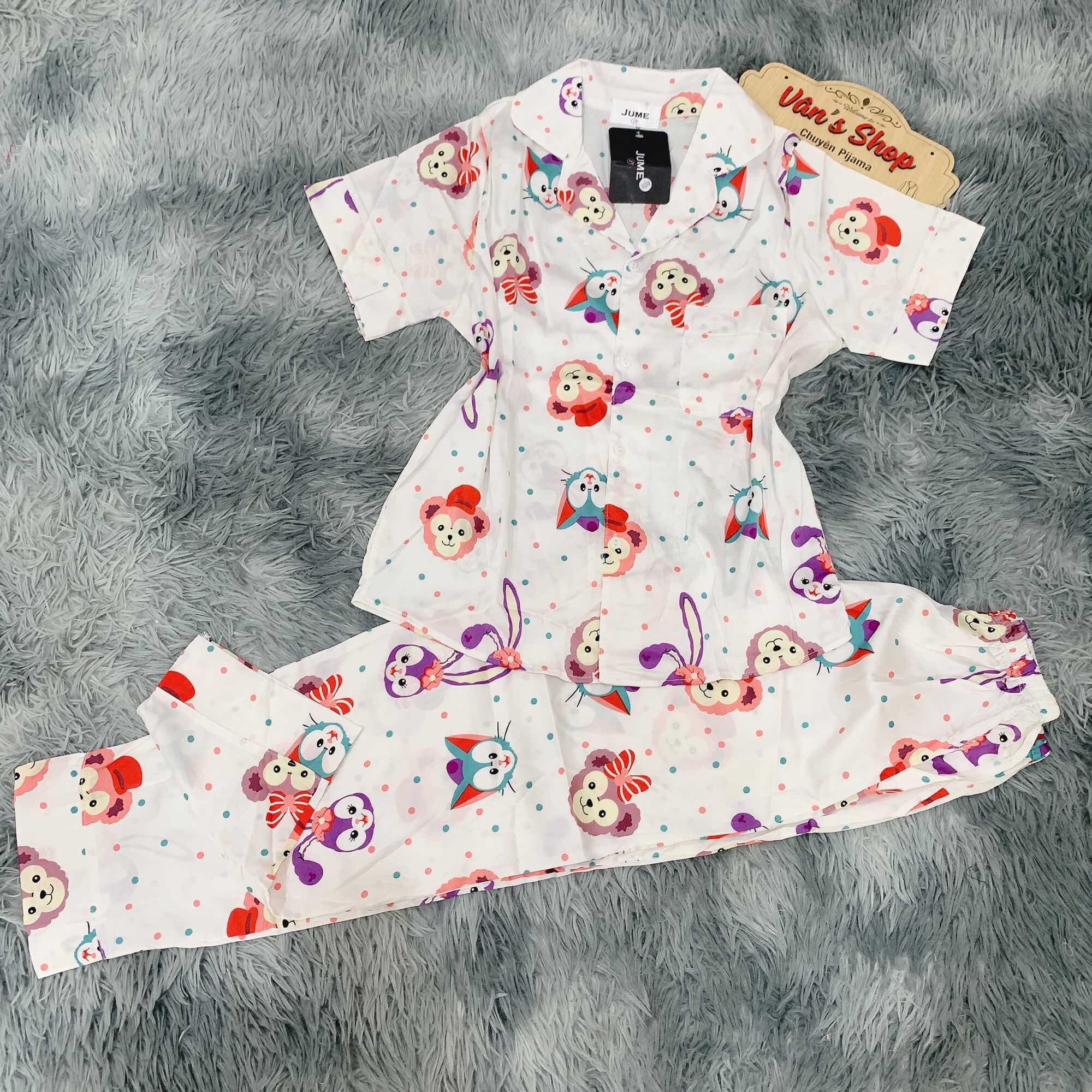 Bộ pijama tay ngắn quần dài size nhỏ 40-50-55kg cao 158m đổ lại