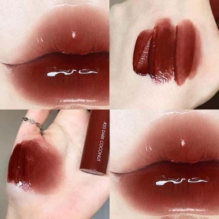 Son bóng Romand Juicy Lasting tint Ripe Fruit màu 20 nâu cam gạch