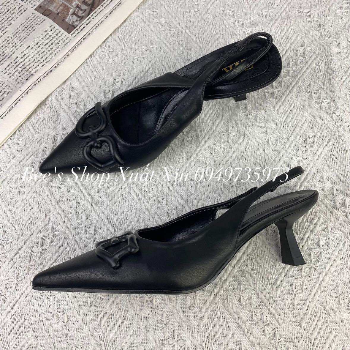 [Bee's shop] Giày Zara Gót nhọn mũi nhọn logo Full box tag
