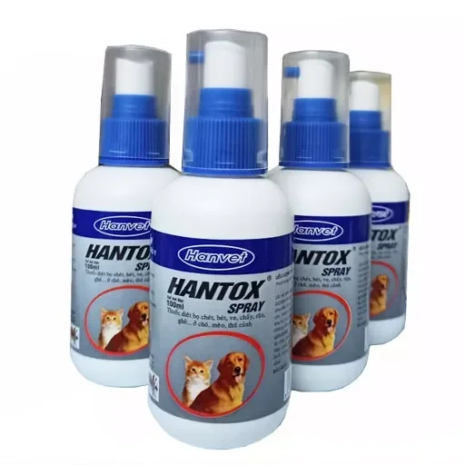 HANTOX SPRAY  100ml, thuoc diệt bọ chét, ve, chấy, rận, ghẻ...ở chó, mèo,