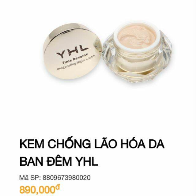 Kem dưỡng da ban đêm chống lão hóa kim cương yhl