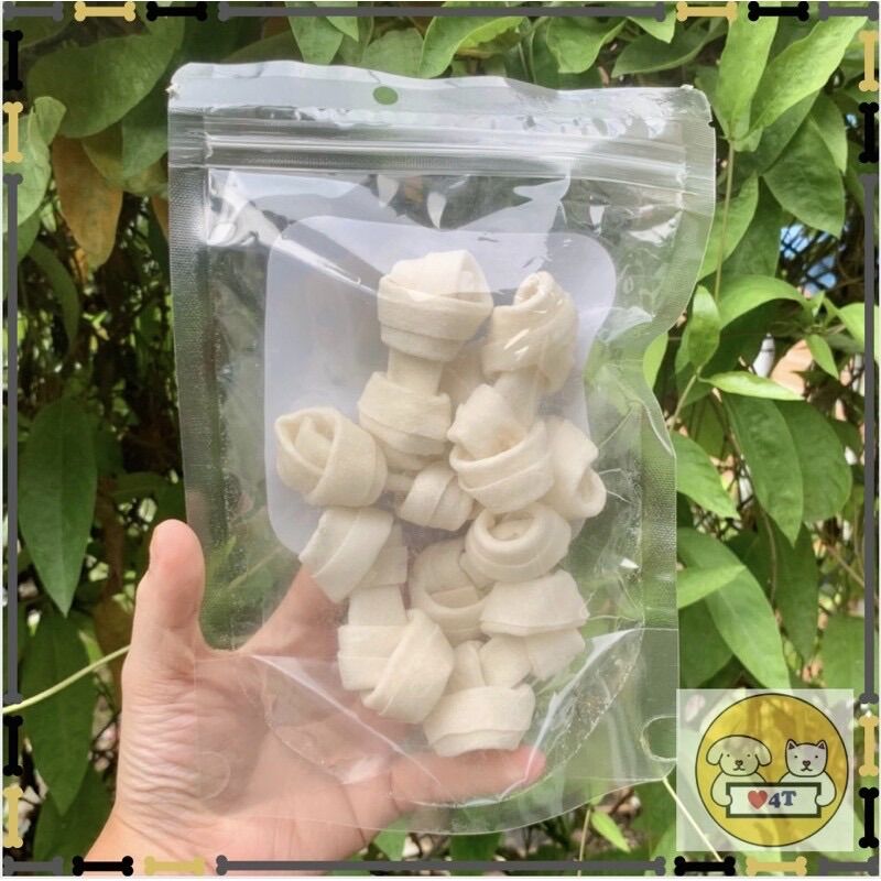TOYS Xương Gặm Trắng Xoắn Hai Đầu Pet Snacks Thức Ăn Bánh Thưởng Cho Chó Cún Thú Cưng