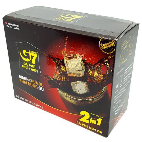 Cà phê đen đá 2in1 G7 hộp 240g (15 gói x 16g)